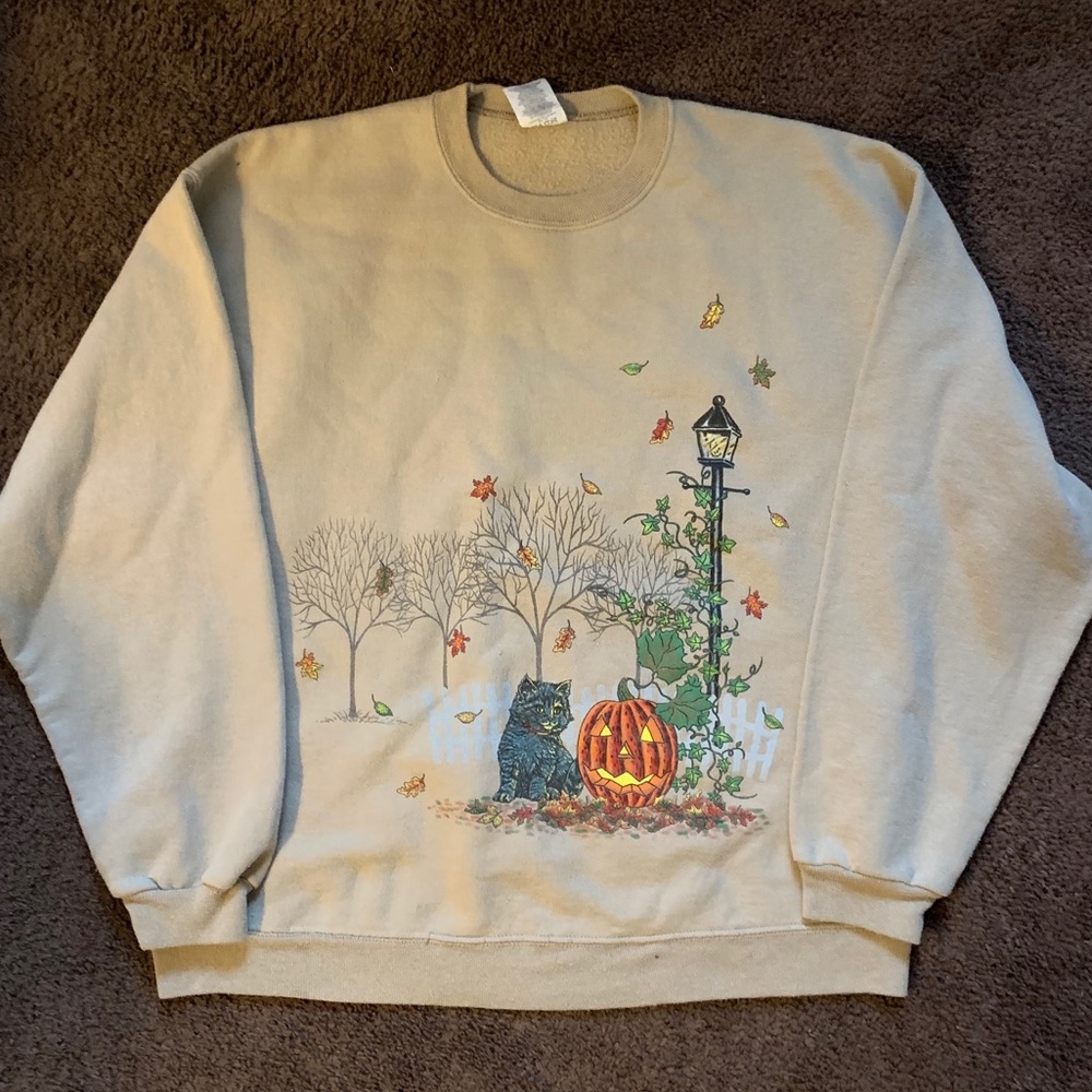 Oversized tan halloween sweatshirt